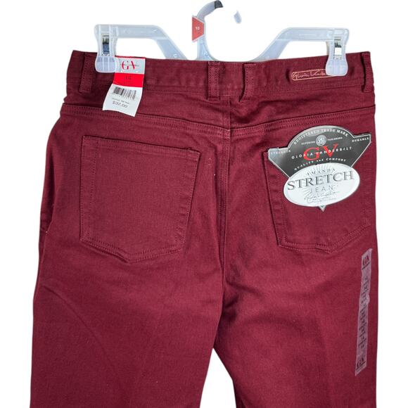 Gloria Vanderbilt Amanda Stretch Jeans Cranberry Petite 14 High Rise New Tags - Picture 5 of 11